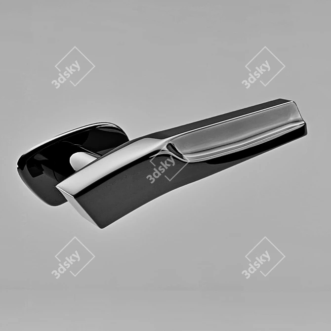 Title: Sleek L-Shaped Chrome Door Handle 3D model image 1