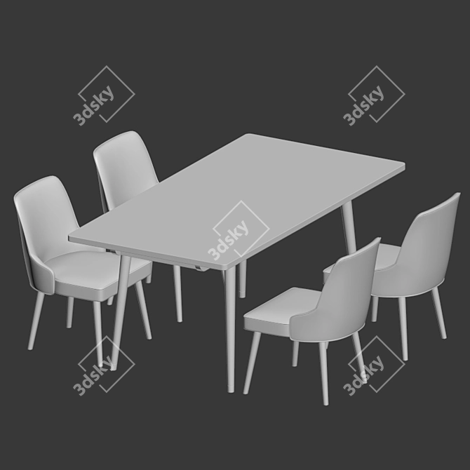 Larsson Dining Set: 180x90 Table + Andover Side Chairs 3D model image 2