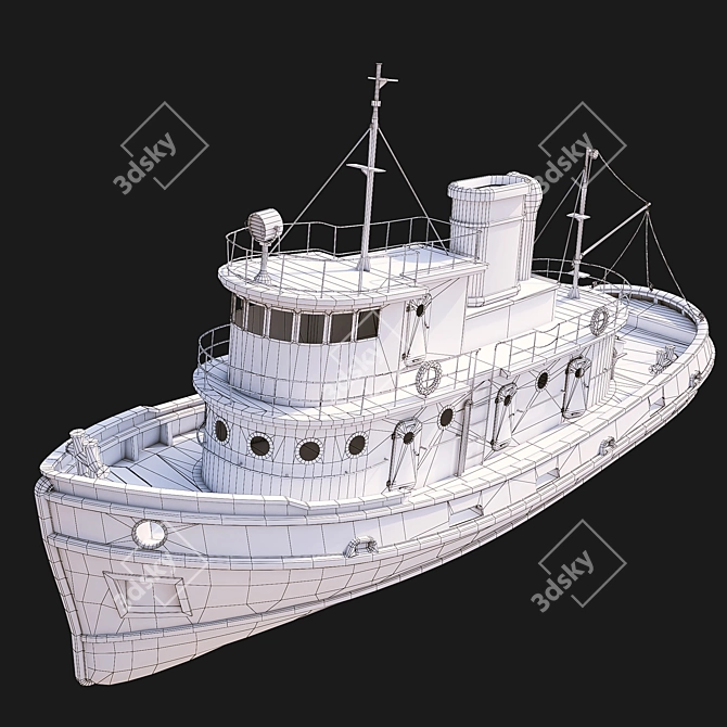 Authentic Abandoned Boat 3D model image 5