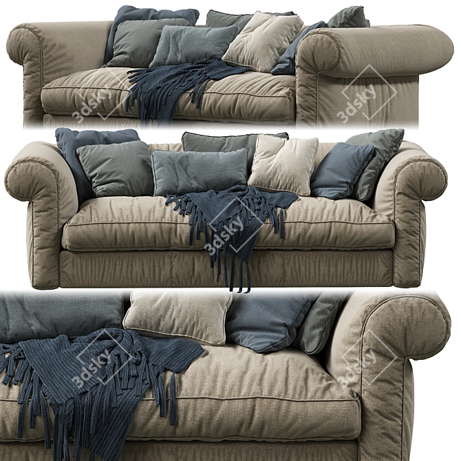 Baxter Alfred Soft: Sleek & Comfortable Sofa 3D model image 1