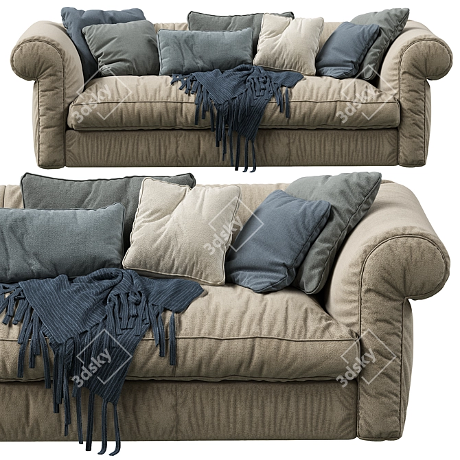 Baxter Alfred Soft: Sleek & Comfortable Sofa 3D model image 3