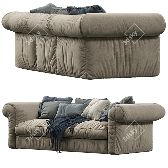 Baxter Alfred Soft: Sleek & Comfortable Sofa 3D model image 4