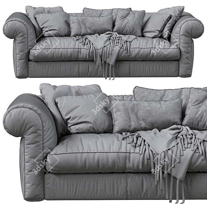 Baxter Alfred Soft: Sleek & Comfortable Sofa 3D model image 5