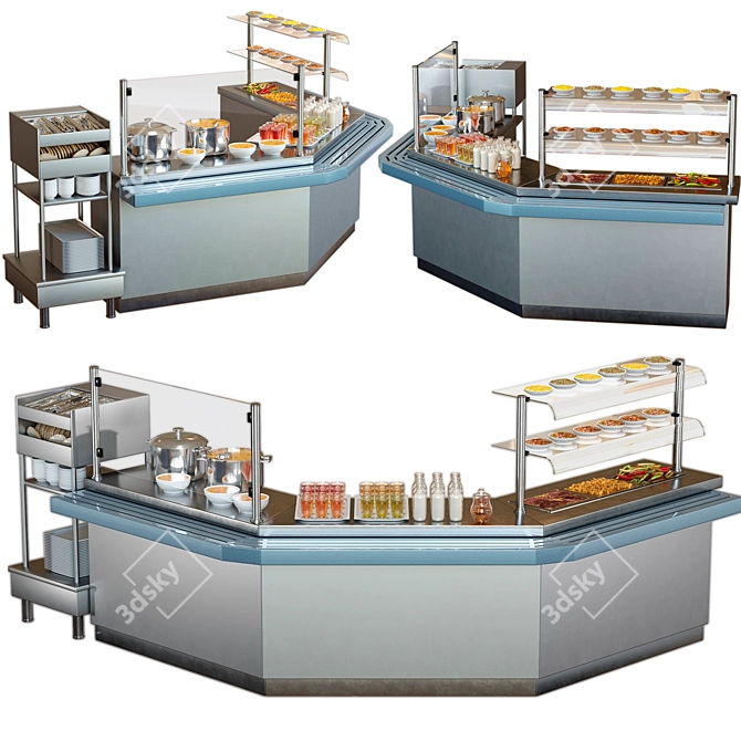 3D Food Distribution Line 3D model image 1