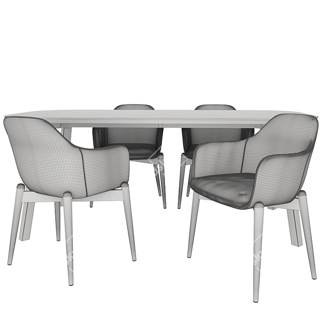 Elegant Marelli Dining Set 3D model image 4