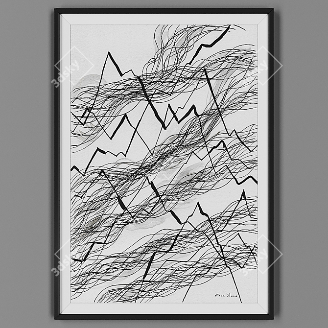 Black Framed Picture: 00030-59 3D model image 1