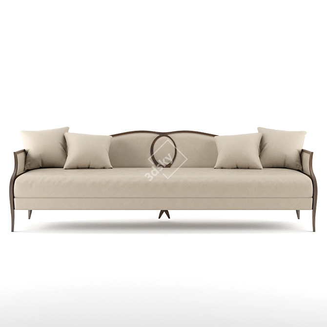 Elegant Feraud Mahogany Sofa 3D model image 1
