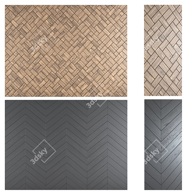 Elegant Ornamental Wall Panel 3D model image 1