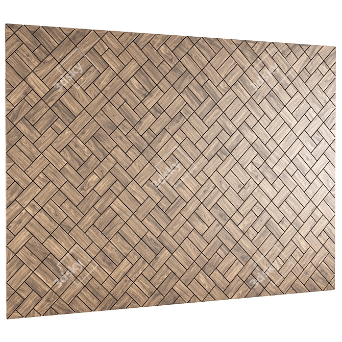 Elegant Ornamental Wall Panel 3D model image 2