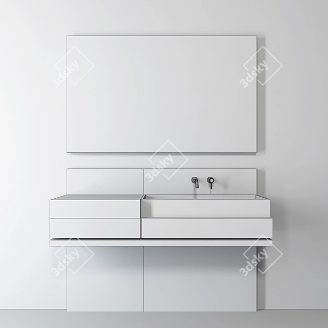 Sleek Bathroom Furniture Set 3D model image 2