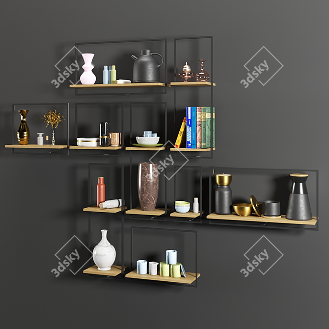 Metallic Elegance Décor Set 3D model image 1