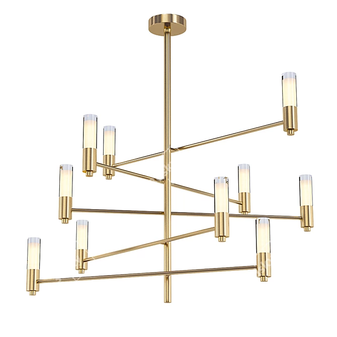 Minimalist Rotating Pendant Chandelier 3D model image 1