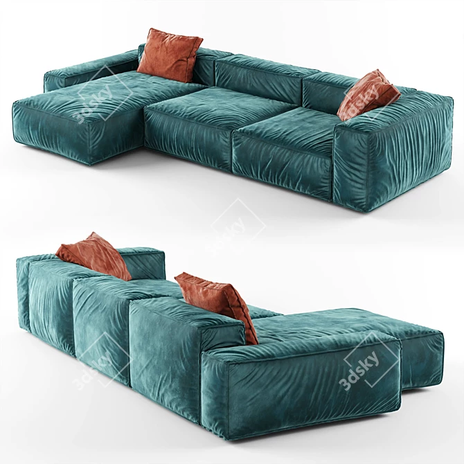 Contemporary Modular Sectional Sofa 3D model image 2