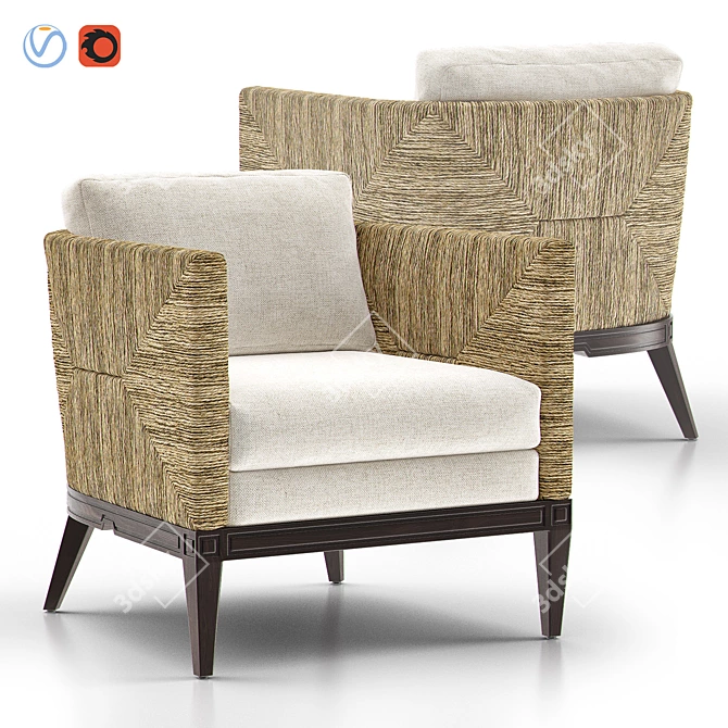 PALECEK Cameron Lounge Chair: Elegant and Stylish 3D model image 1