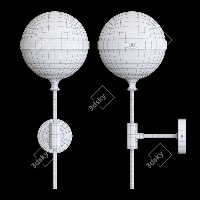 Elegant Glass Globe Wall Lamp 3D model image 4