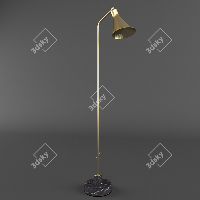 Italian Alzabile Torchiere Lamp 3D model image 1