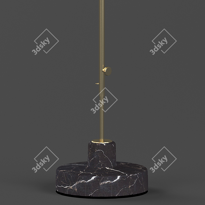 Italian Alzabile Torchiere Lamp 3D model image 2