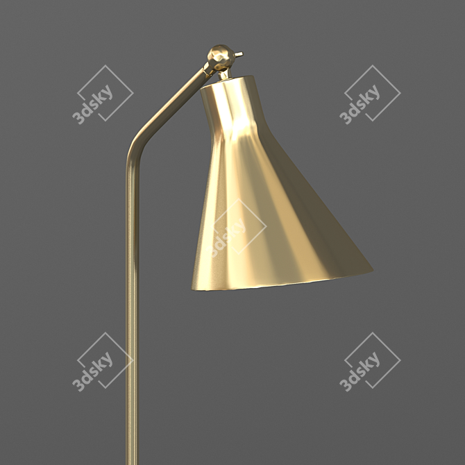 Italian Alzabile Torchiere Lamp 3D model image 3