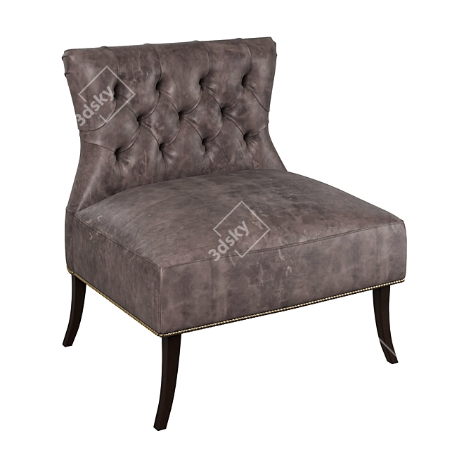 Domingo Mork Dark Gray Armchair: Classic Elegance 3D model image 1