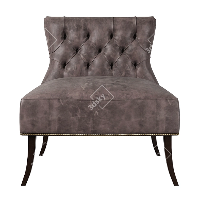 Domingo Mork Dark Gray Armchair: Classic Elegance 3D model image 2