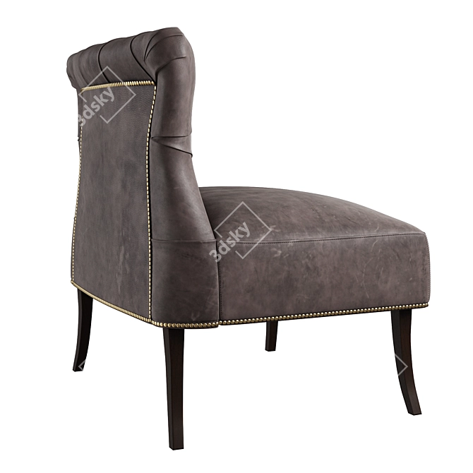 Domingo Mork Dark Gray Armchair: Classic Elegance 3D model image 3