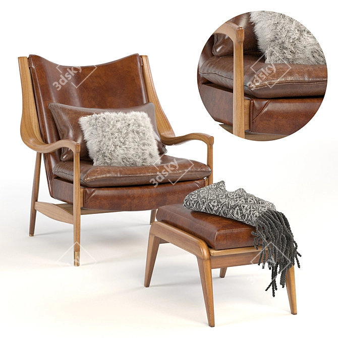 Fuzzy Comfort: Ikea Lounge Chair 3D model image 1