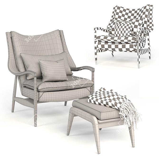 Fuzzy Comfort: Ikea Lounge Chair 3D model image 4