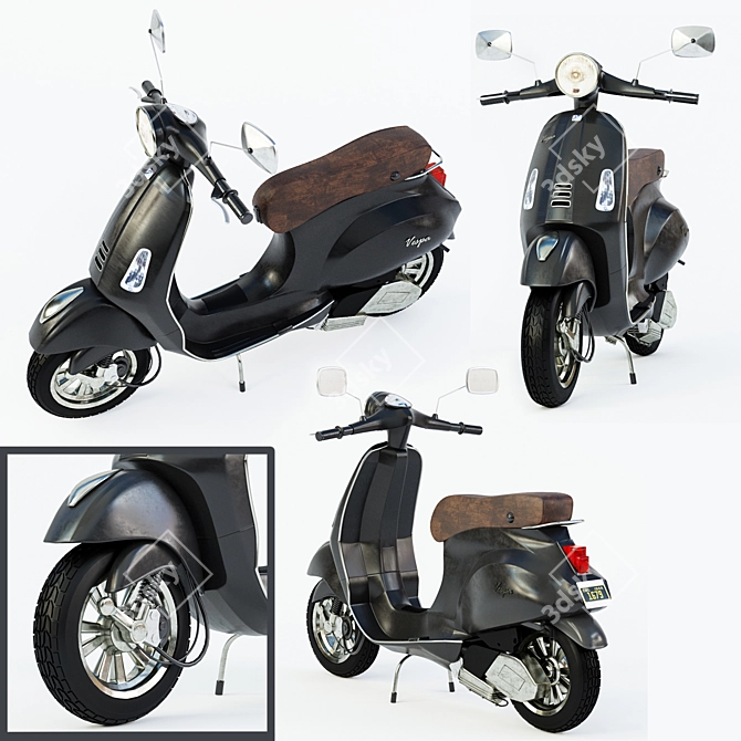 Retro Vespa for 3ds Max - High Quality with Corona 3D model image 2