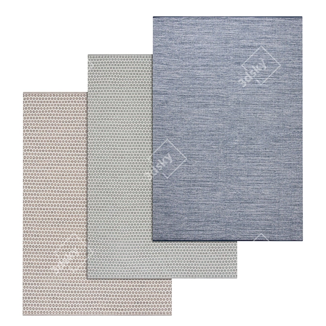  High-Quality Carpet Set - 3 Variants 3D model image 1