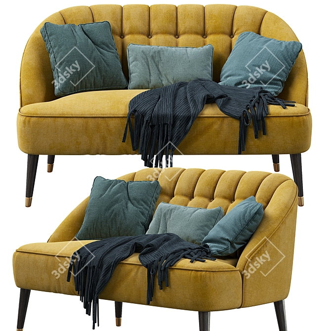 Elegant Margot 2-Seater Sofa 3D model image 1