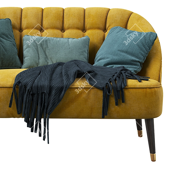 Elegant Margot 2-Seater Sofa 3D model image 3