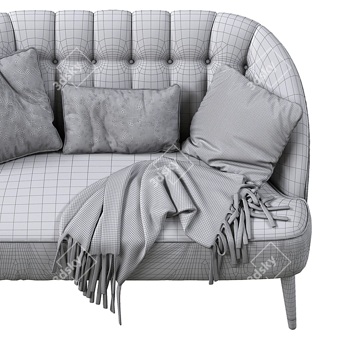 Elegant Margot 2-Seater Sofa 3D model image 4