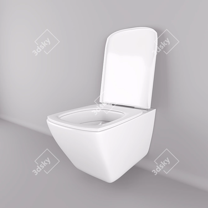 Modern Flush Toilet 3D model image 4