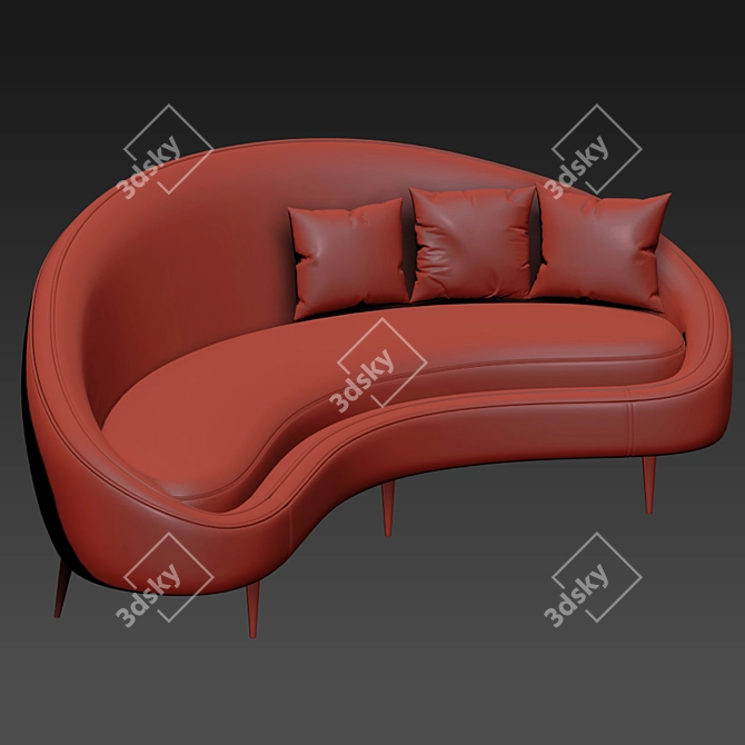 Ethereal Curved Sofa 3D model image 2