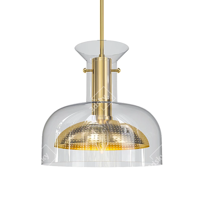 Elegant Glass Pendant Light 3D model image 1