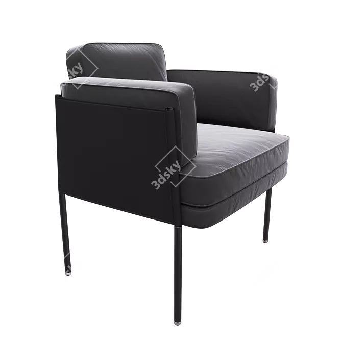 Minotti Shelley Dining Chair: Elegant and Comfortable 3D model image 1