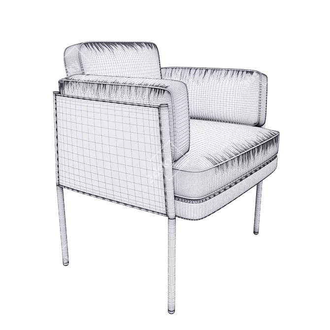 Minotti Shelley Dining Chair: Elegant and Comfortable 3D model image 3