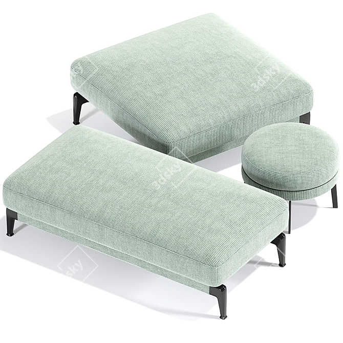 Comfort Bliss Ottoman Fabric 3D model image 2