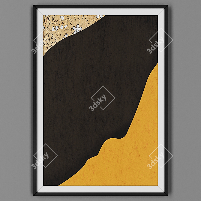 Title: Elegant Black Framed Art 3D model image 1