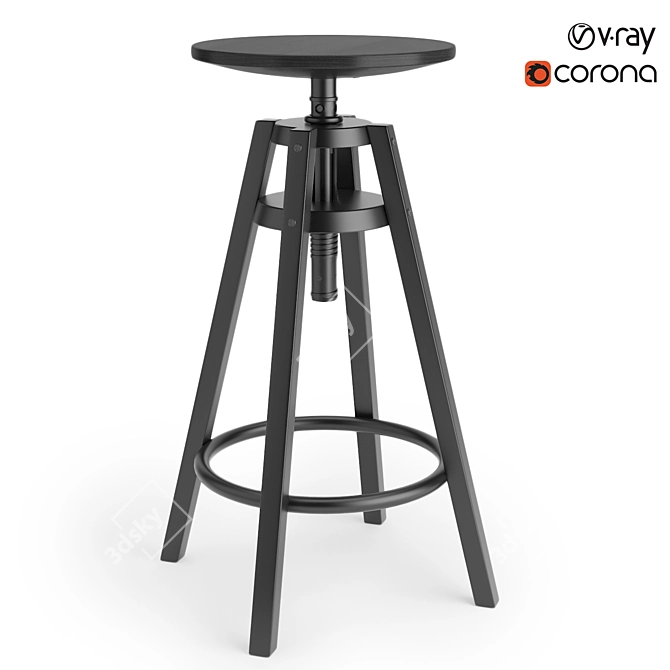 Ikea Dalfred Bar Stool: Stylish and Adjustable 3D model image 1