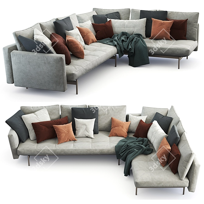 Sleek B&B Italia Sake Sofa 3D model image 2