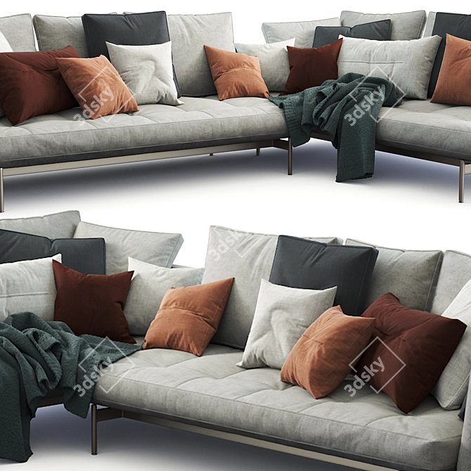 Sleek B&B Italia Sake Sofa 3D model image 3