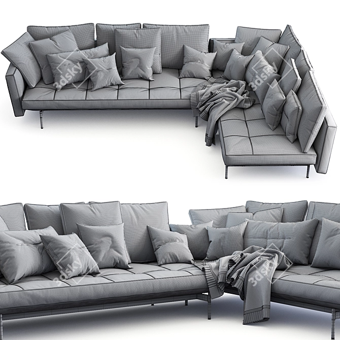 Sleek B&B Italia Sake Sofa 3D model image 4