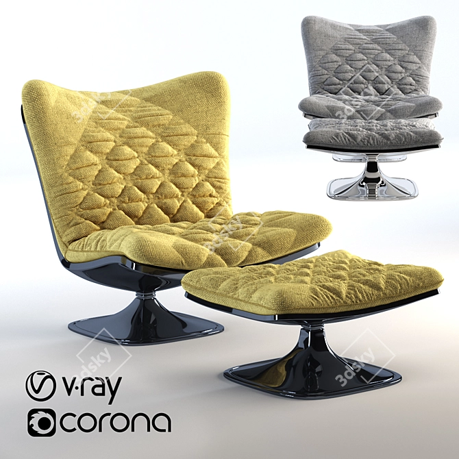 Contemporary Deltoid Armchair: Stylish Comfort in 3D 3D model image 1