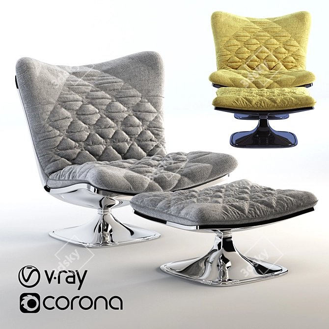 Contemporary Deltoid Armchair: Stylish Comfort in 3D 3D model image 2