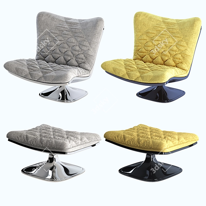 Contemporary Deltoid Armchair: Stylish Comfort in 3D 3D model image 3