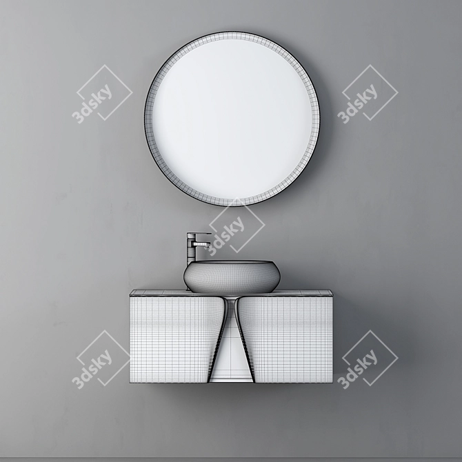 Sleek Bath Vanity Set | No. 061 3D model image 2