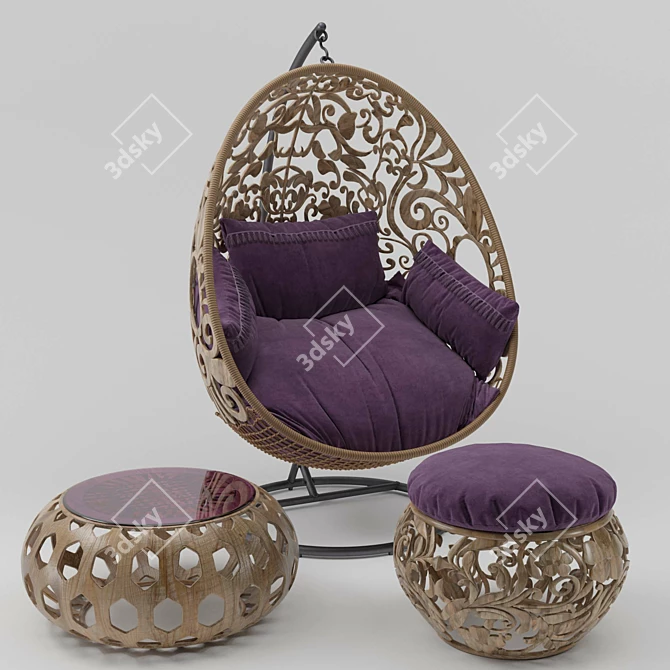 Cozy Oval Swing Chair 3D model image 1