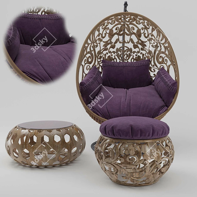 Cozy Oval Swing Chair 3D model image 3