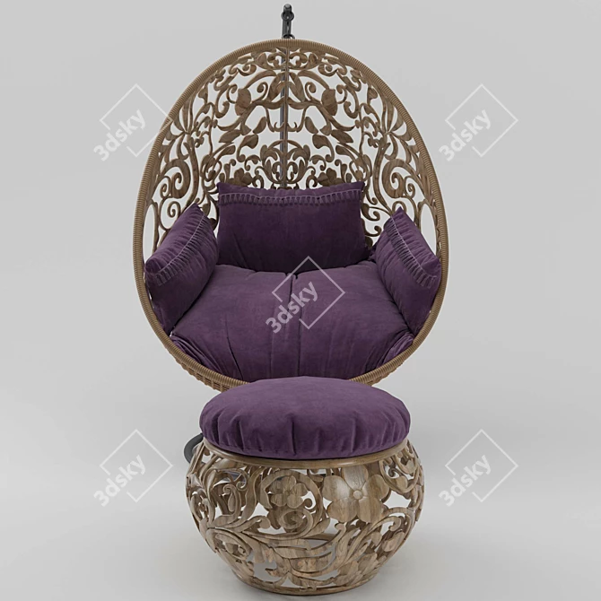 Cozy Oval Swing Chair 3D model image 7